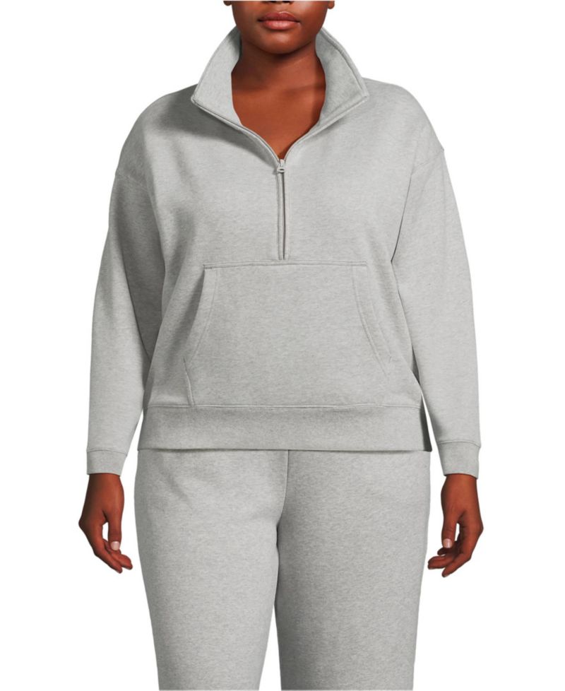 Plus Size Relaxed Serious Sweats Long Sleeve 1/2 Zip Sweatshirt