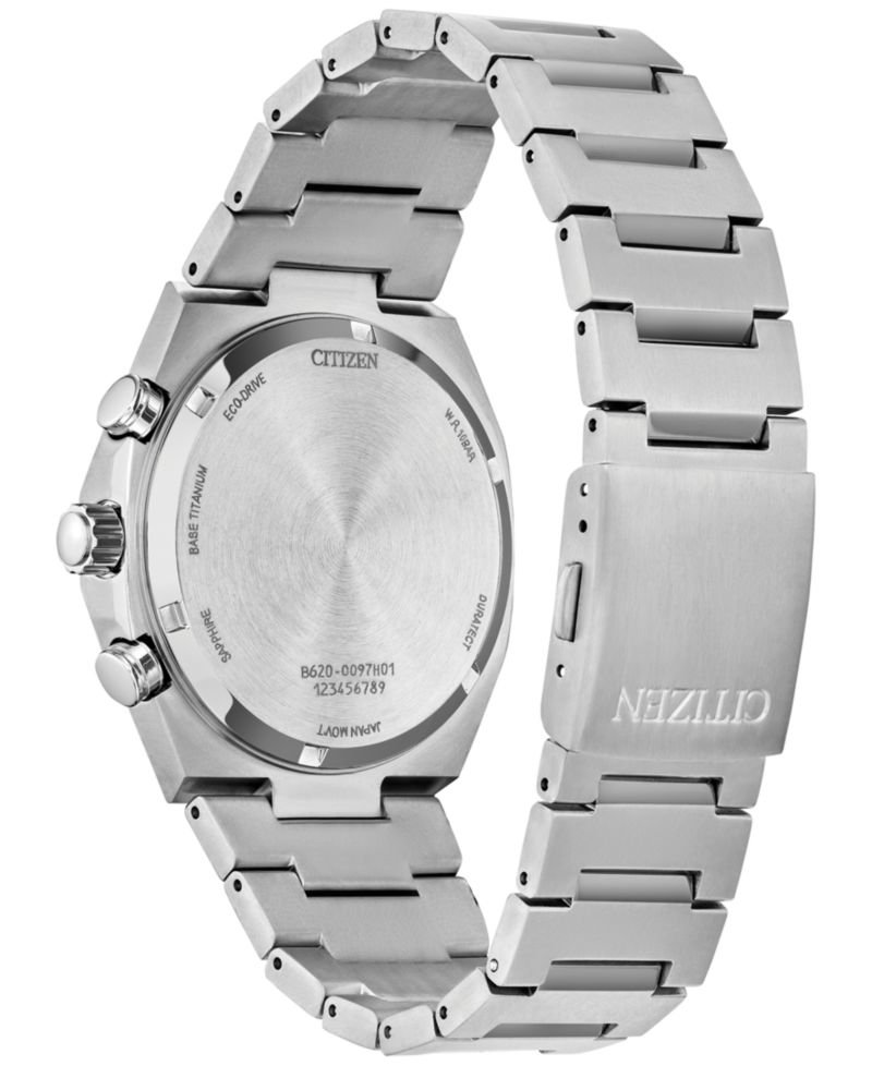 Eco-Drive Men's Chronograph Zenshin Super Titanium Bracelet Watch 43mm