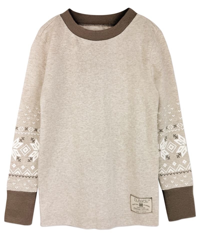Boys' or Girls' Zen Long-Sleeve Crewneck Organic Cotton Top and Pants, 2-Piece Set