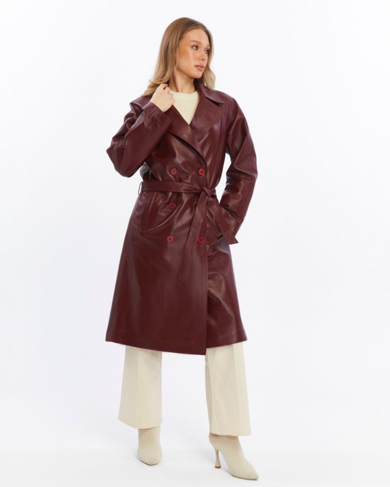 Women's Sloane Leather Trench Coat