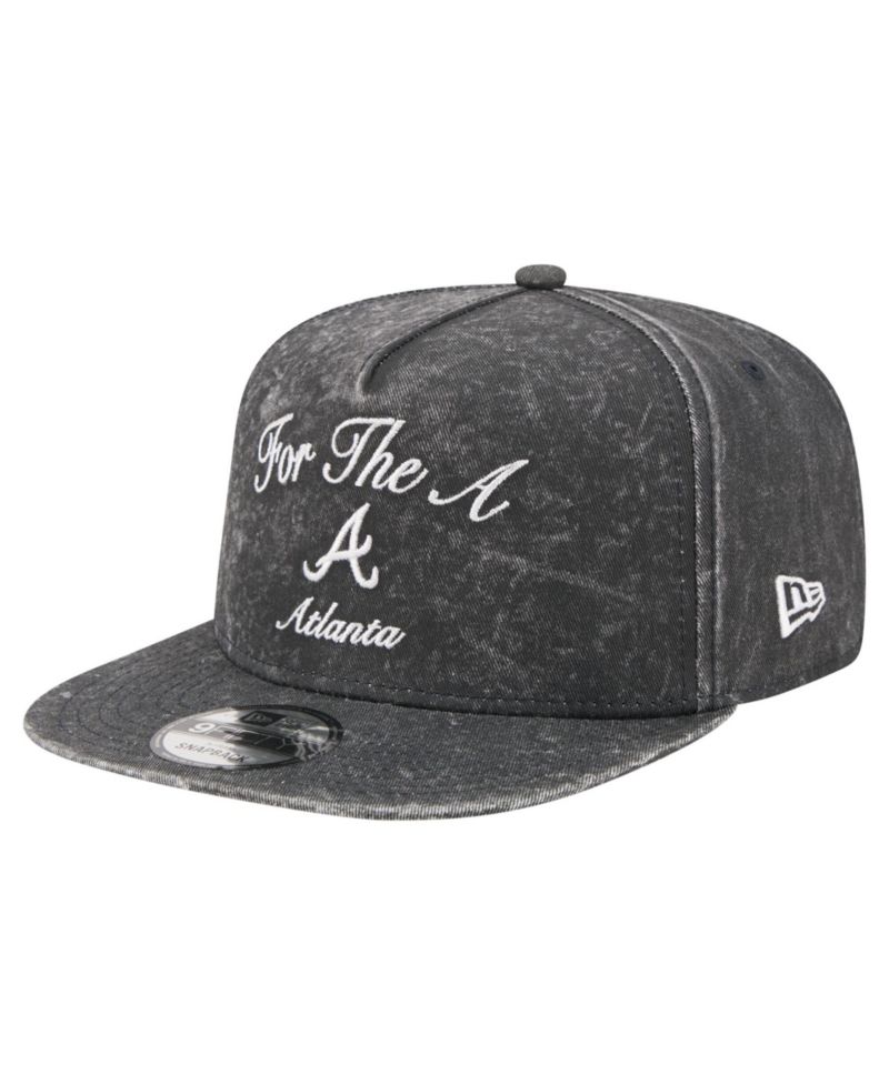 Men's Black Atlanta Braves City Slogan A-Frame 9FIFTY Snapback Hat