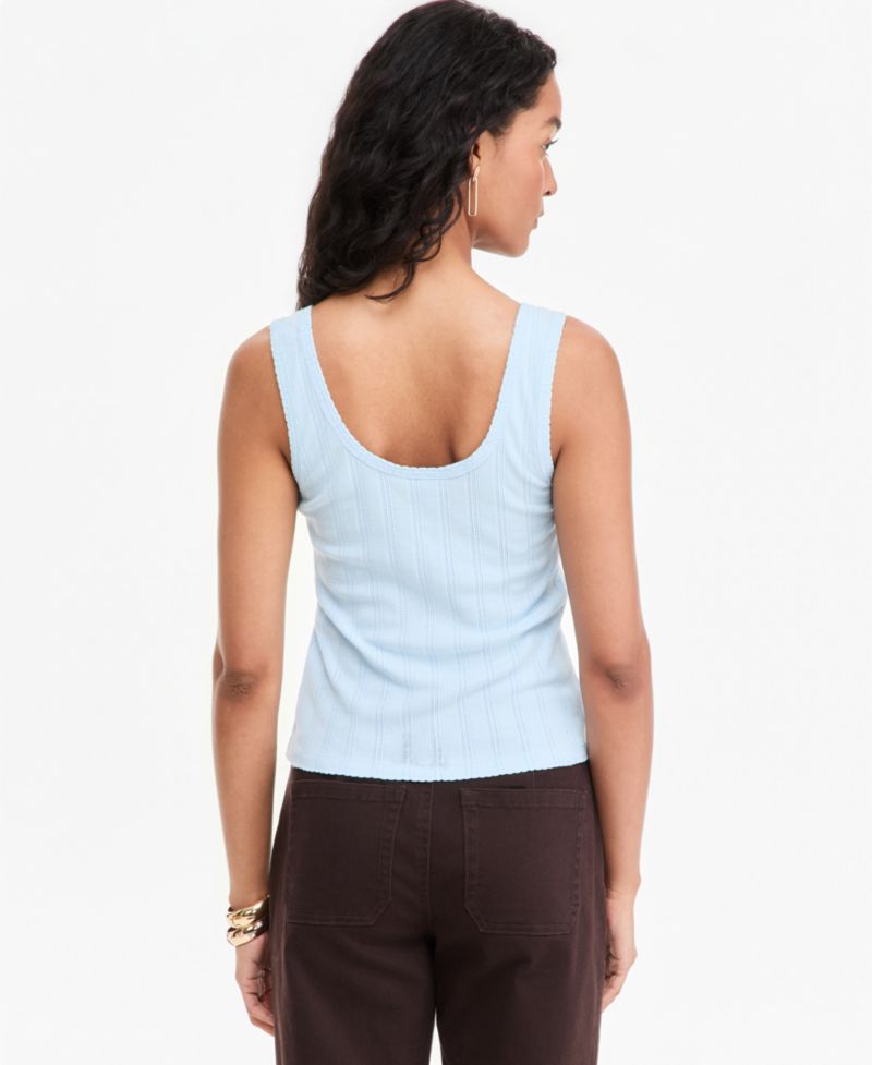 Women's Pointelle Rib Scoop-Neck Layering Tank