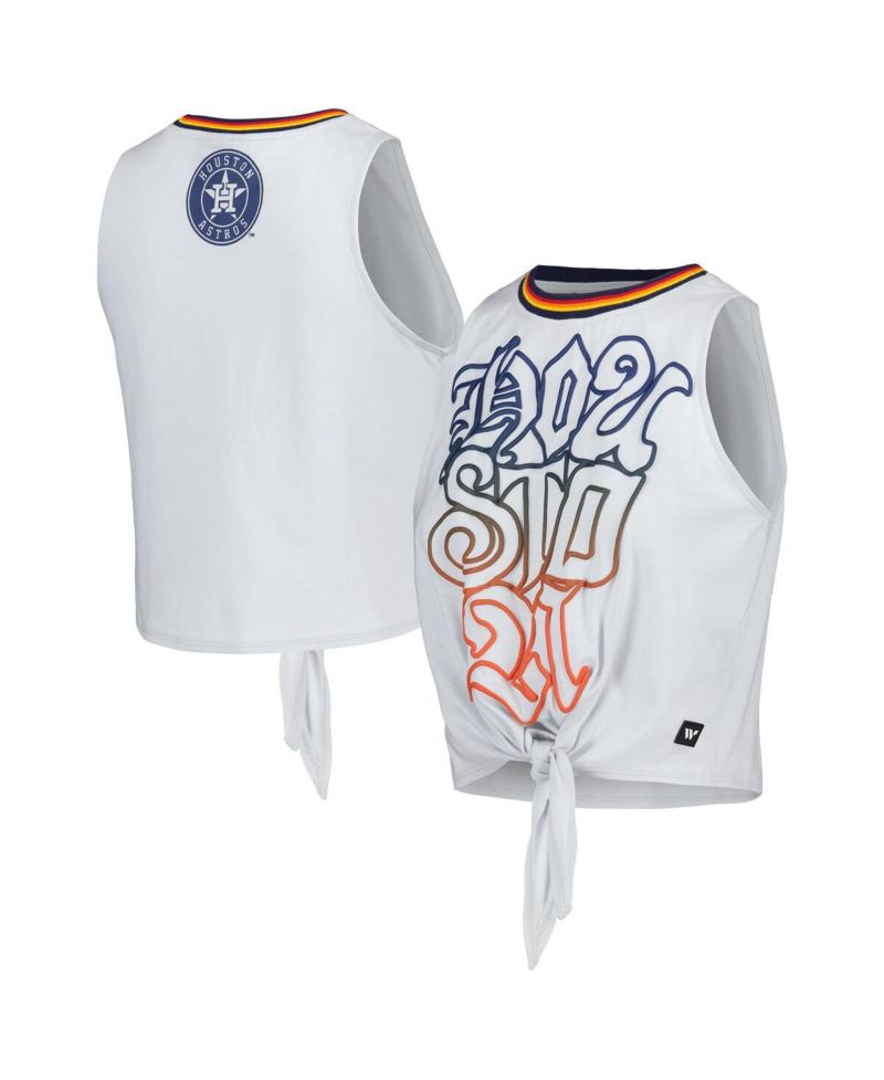 Women's Gray Houston Astros Twisted Tie Front Tank Top