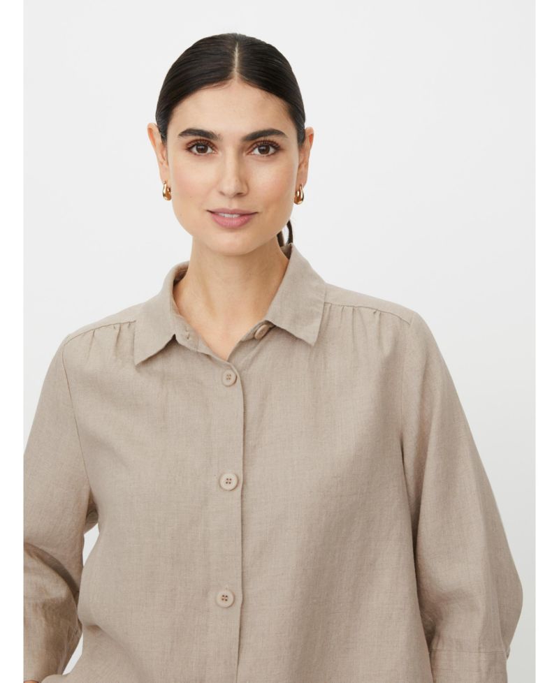 Women's Midakai 3/4-Sleeve Linen Button-Up Shirt