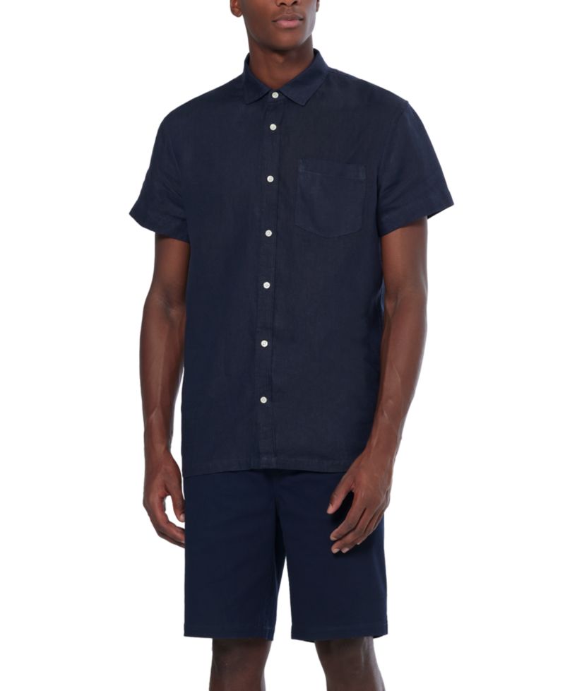 Men's Linen Button-Down Shirt
