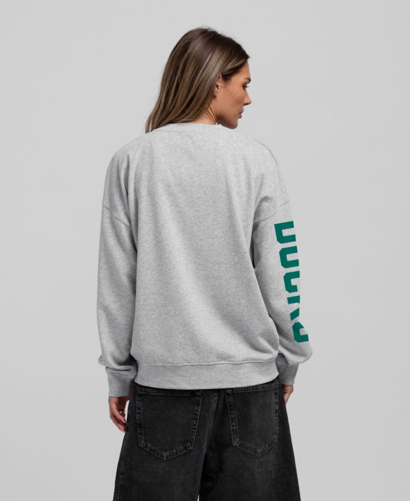 Women's Heather Gray Anaheim Ducks Core 3-Hit Oversized Sweatshirt