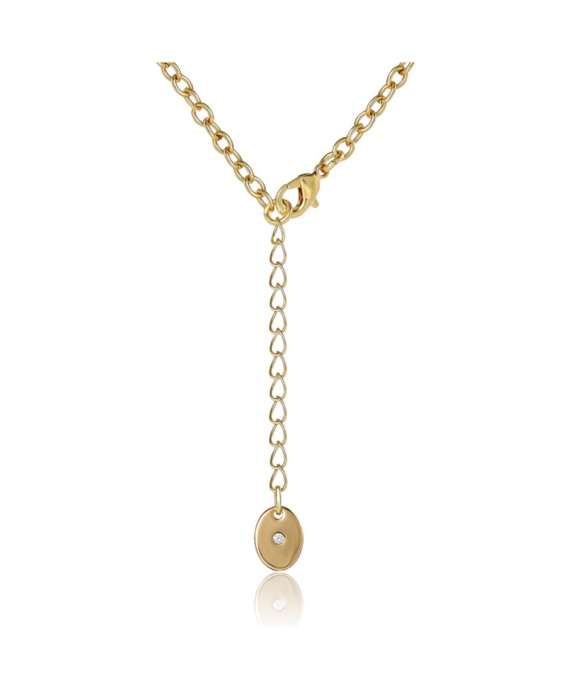 Heart Crown Necklace, Gold-Tone with Pearl Accent