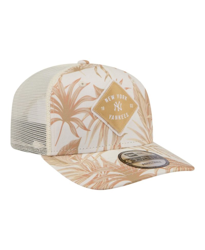 Men's Tan New York Yankees Tonal Palm COOLERA 9SEVENTY Adjustable Trucker Hat