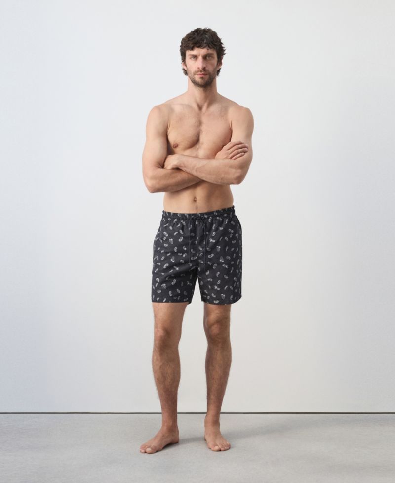 Men's Printed Drawstring Swimsuit