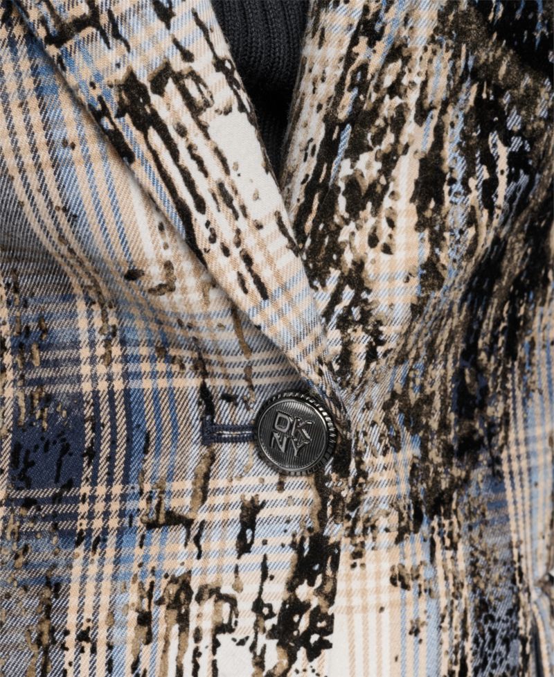 Women's Distressed City Plaid Blazer