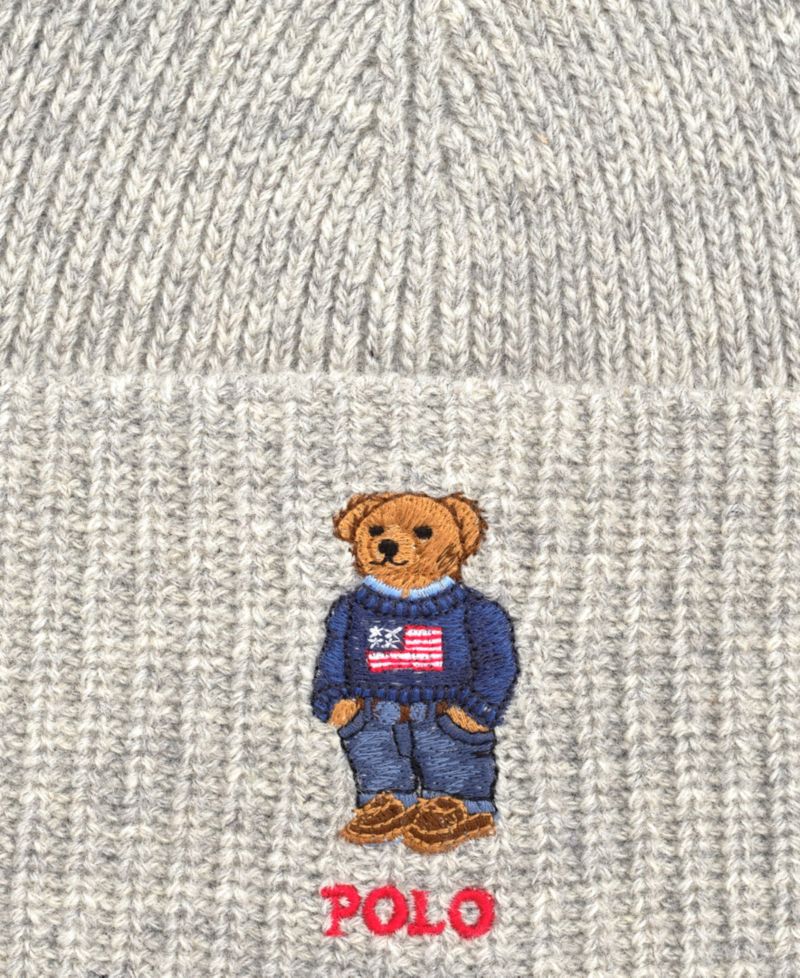 Men's Solid Flag Bear Beanie
