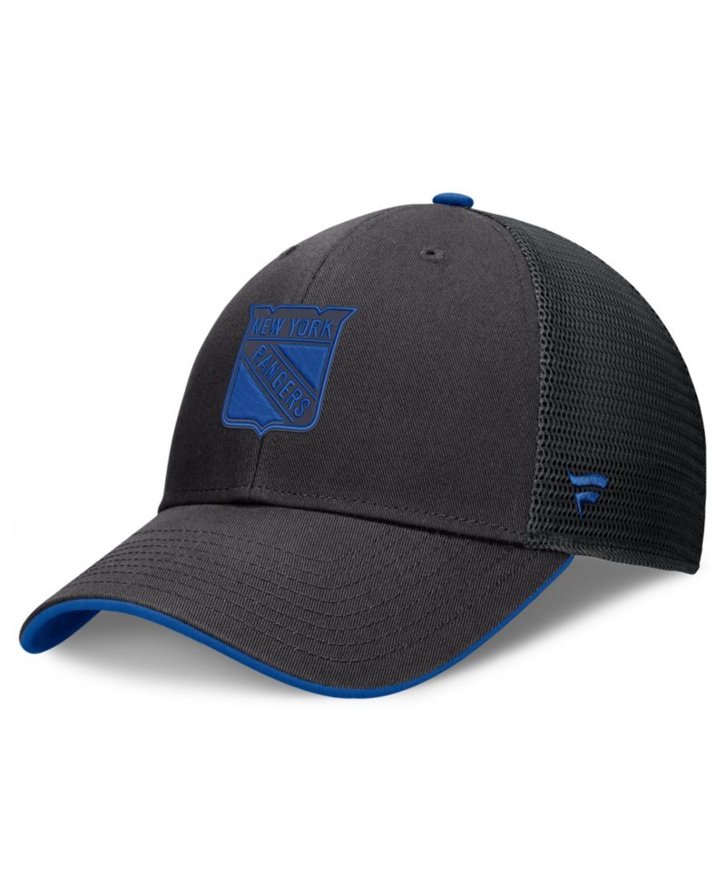 Men's Black New York Rangers Fundamental Limits Trucker Adjustable Hat