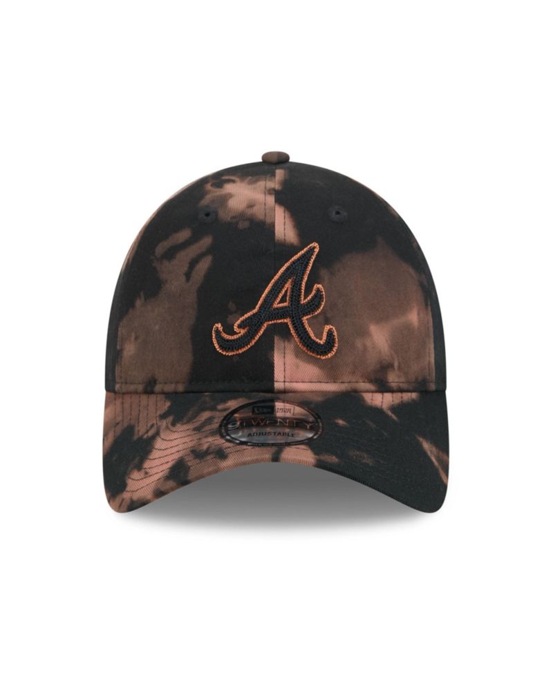 Men's Black Atlanta Braves Bleach Wash 9TWENTY Adjustable Hat