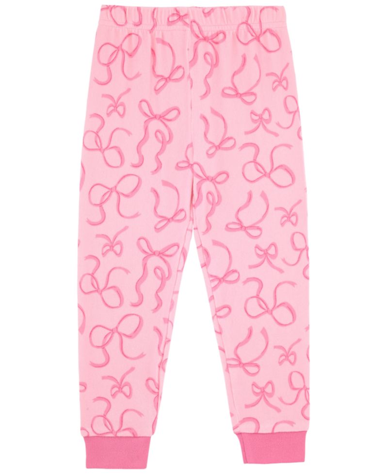 Girls' 12M-5T Bows Allover Print Pajama with Socks, 3-Piece Set
