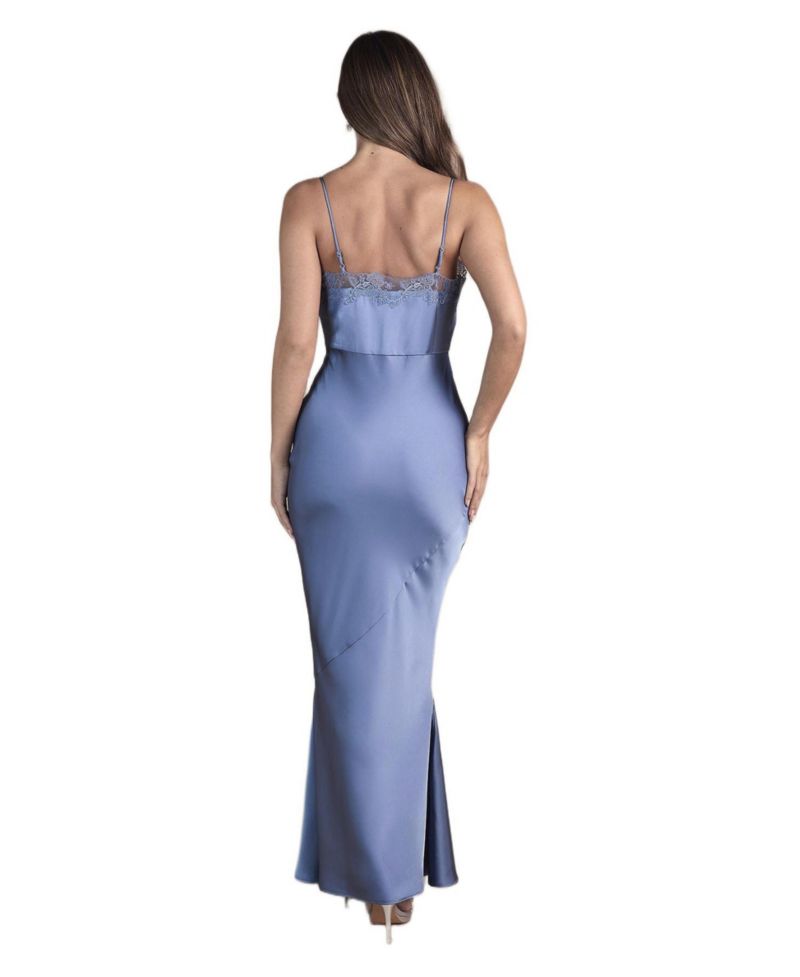 Women's Satin Maxi Bridesmaid Dress