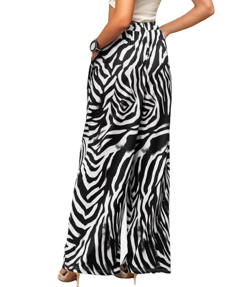 Women's One-Way Ticket High-Rise Wide-Leg Animal-Print Pants