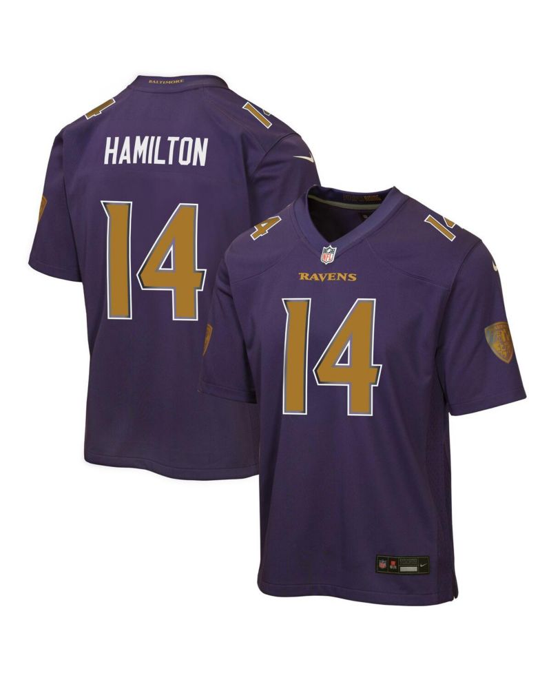 Big Boys and Girls Kyle Hamilton Purple Baltimore Ravens Alternate 2 Game Jersey