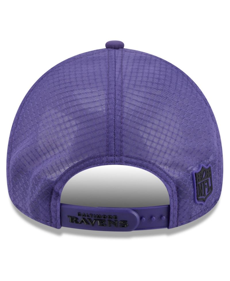 Men's Purple Baltimore Ravens 2026 Sideline Apex 9FORTY Adjustable Trucker Hat