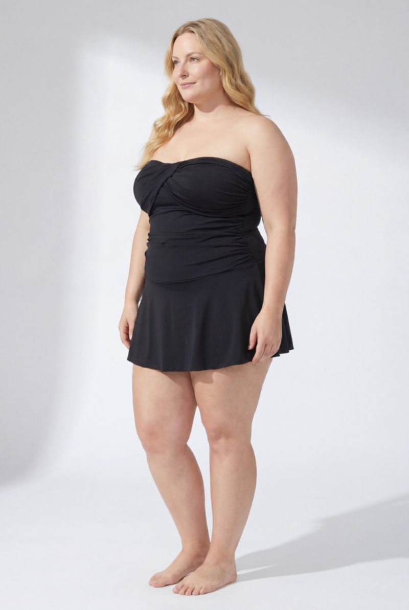 Women's Ruched Skirted Bandeau Swimdress