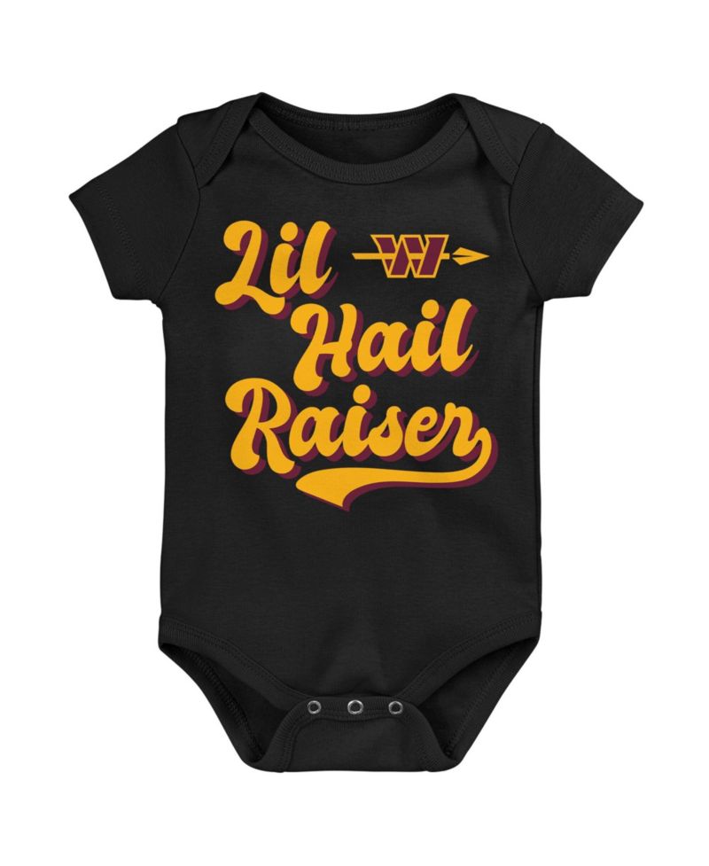 Baby Boys and Girls Black Washington Commanders Lil Hail Raiser Bodysuit