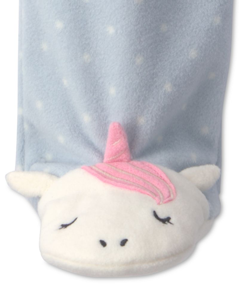 Baby Girls' Unicorn Fleece 2-Way Zip Sleep & Play