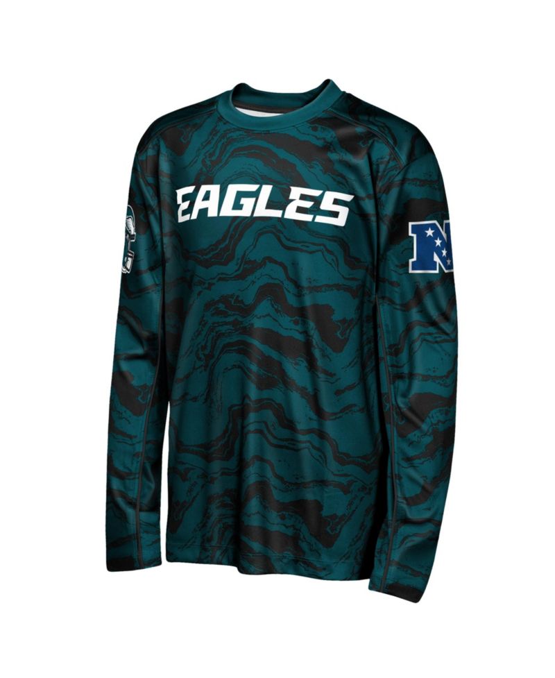 Big Boys and Girls Midnight Green Philadelphia Eagles Tailgate Performance Long Sleeve T-Shirt