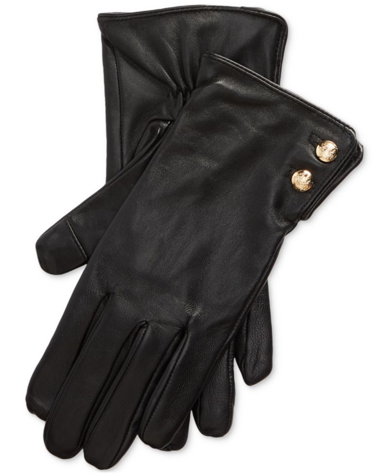 Leather 2-Button Touch Glove