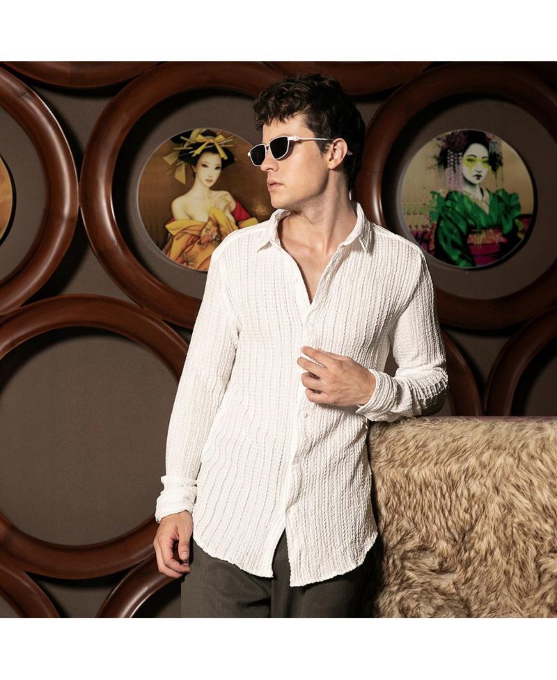 Men's Cloud-Lined Textured Shirt