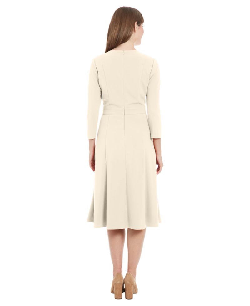Petite 3/4-Sleeve Crewneck Midi Dress