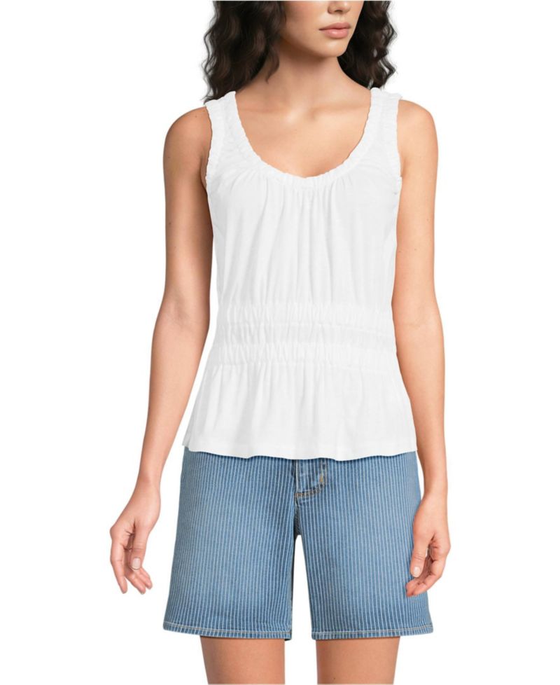 Women's Tall Slub Rouched Tank Top