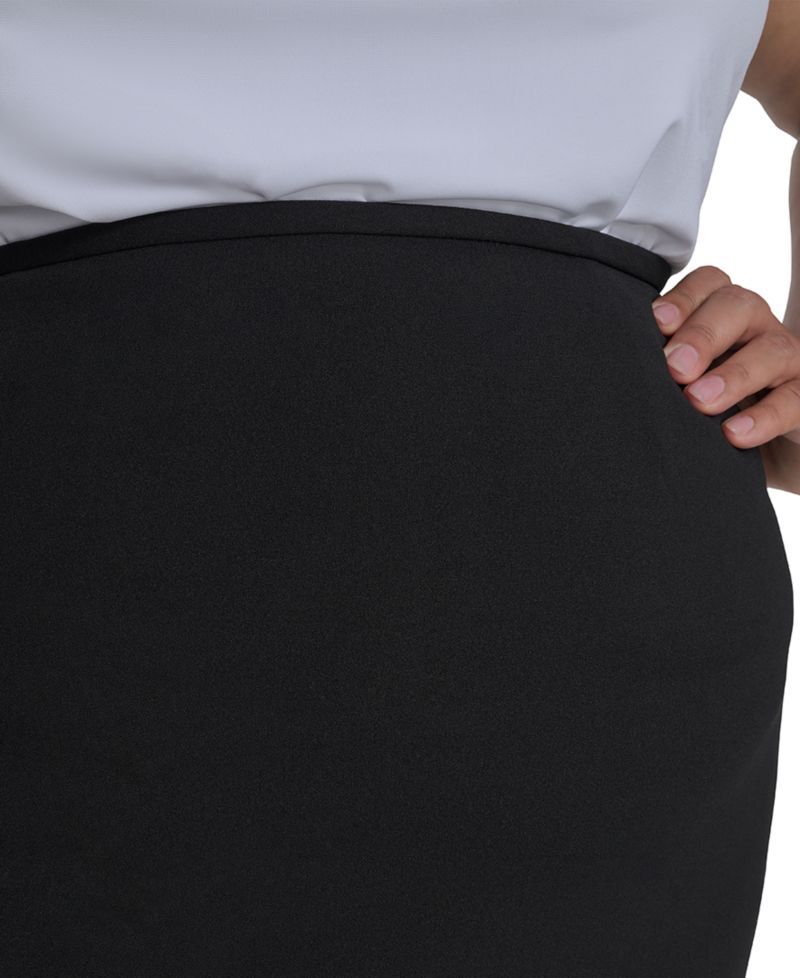 Plus Size Soft Crepe Pencil Skirt