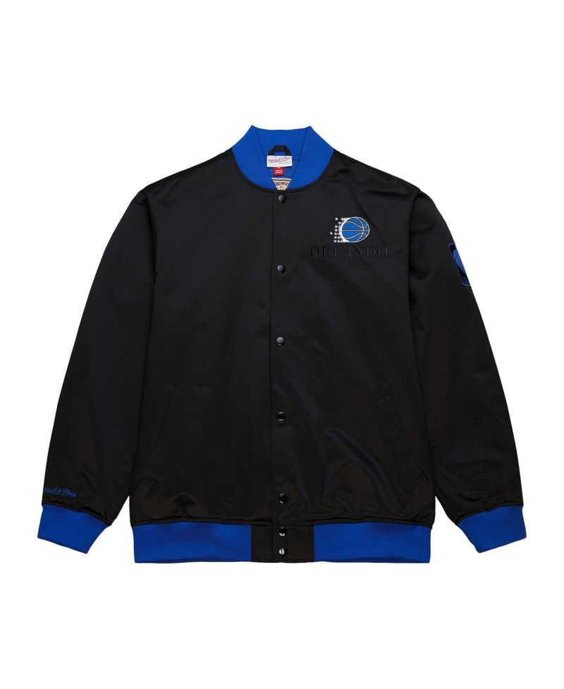Men's Black Orlando Magic Hardwood Classics Team OG 3.0 Lightweight Satin Full-Snap Jacket