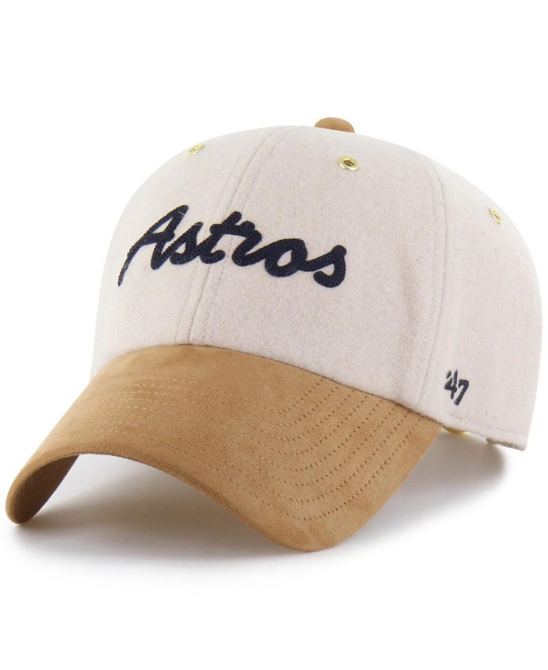 Stoney Clover Lane X Men's Natural/Tan Houston Astros Script Charm Clean Up Adjustable Hat