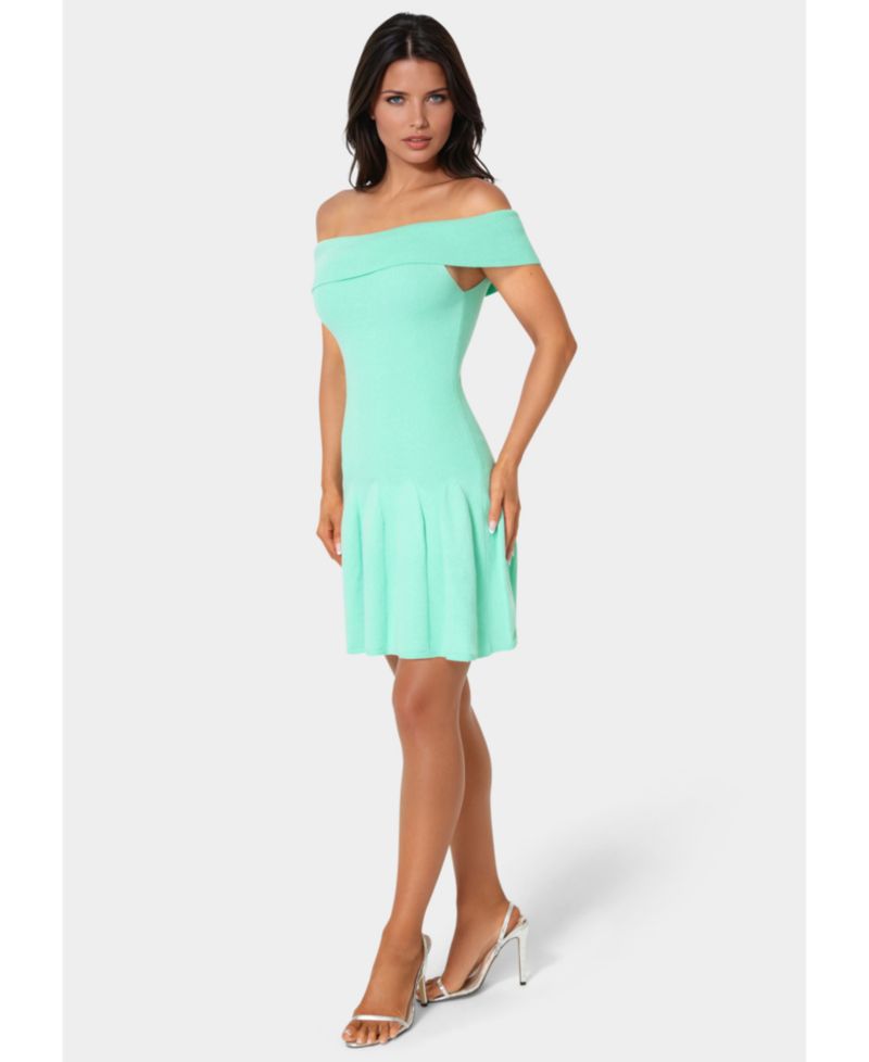 Women's Off the Shoulder Fit and Flare Mini Dress
