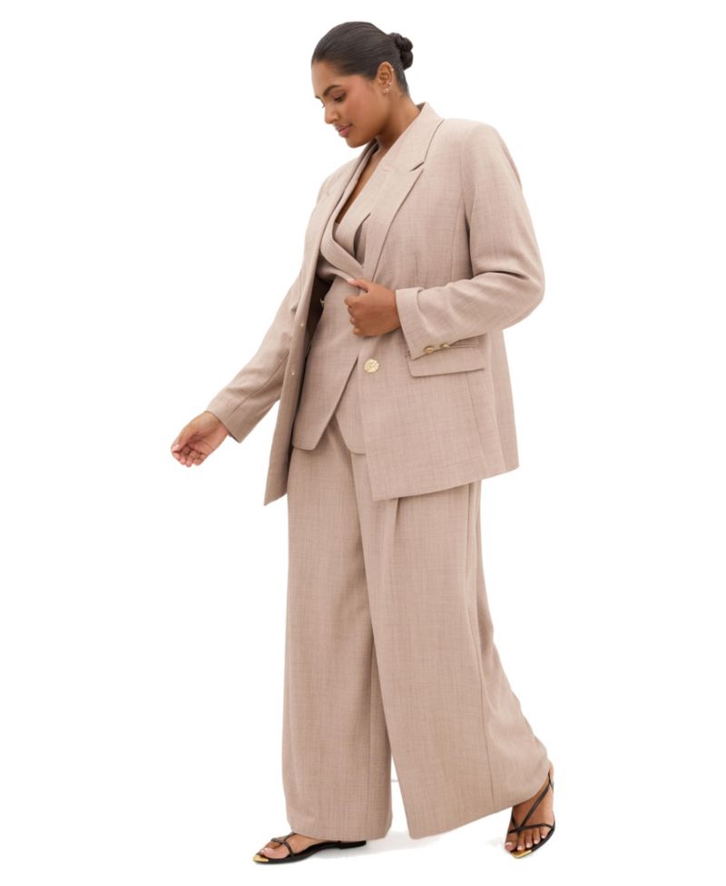Plus Size Luci Double-Breasted Relaxed-Fit Blazer