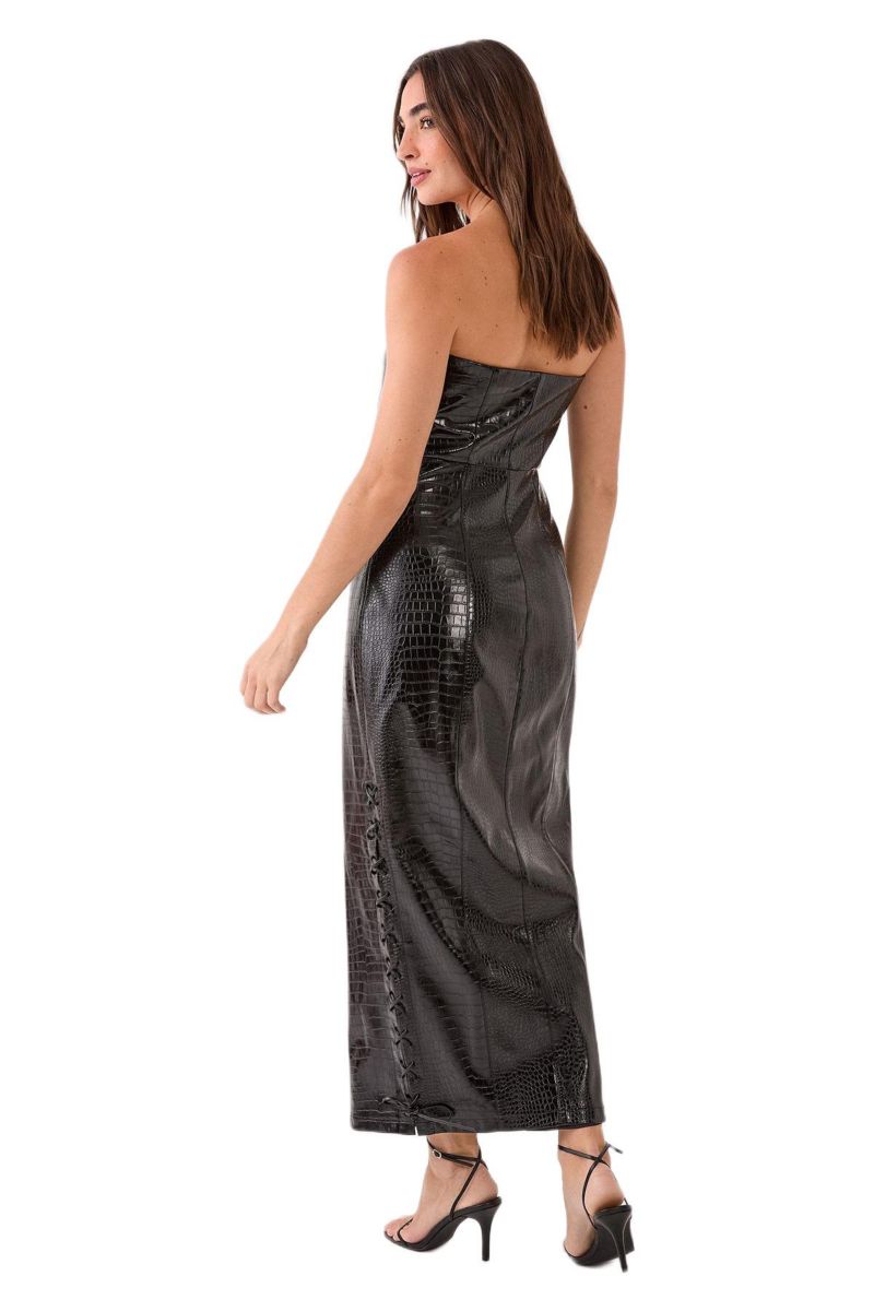Women's Croc Bandeau Lace Up Maxi Dress