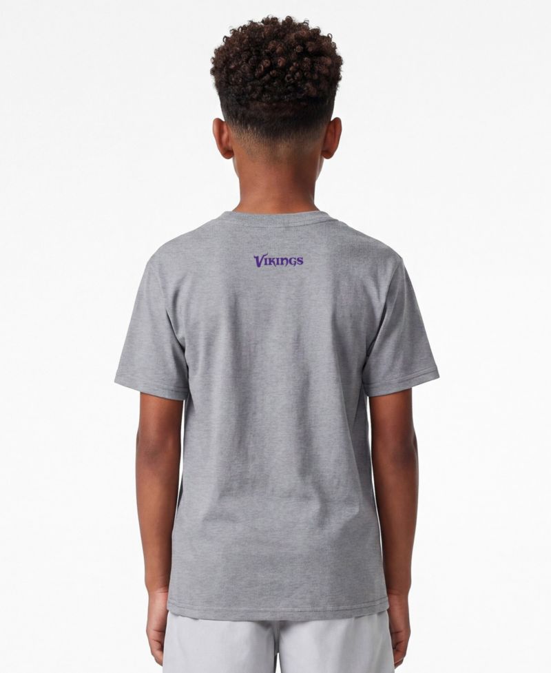 Big Boys and Girls Heather Gray Minnesota Vikings Disney X Champion T-Shirt