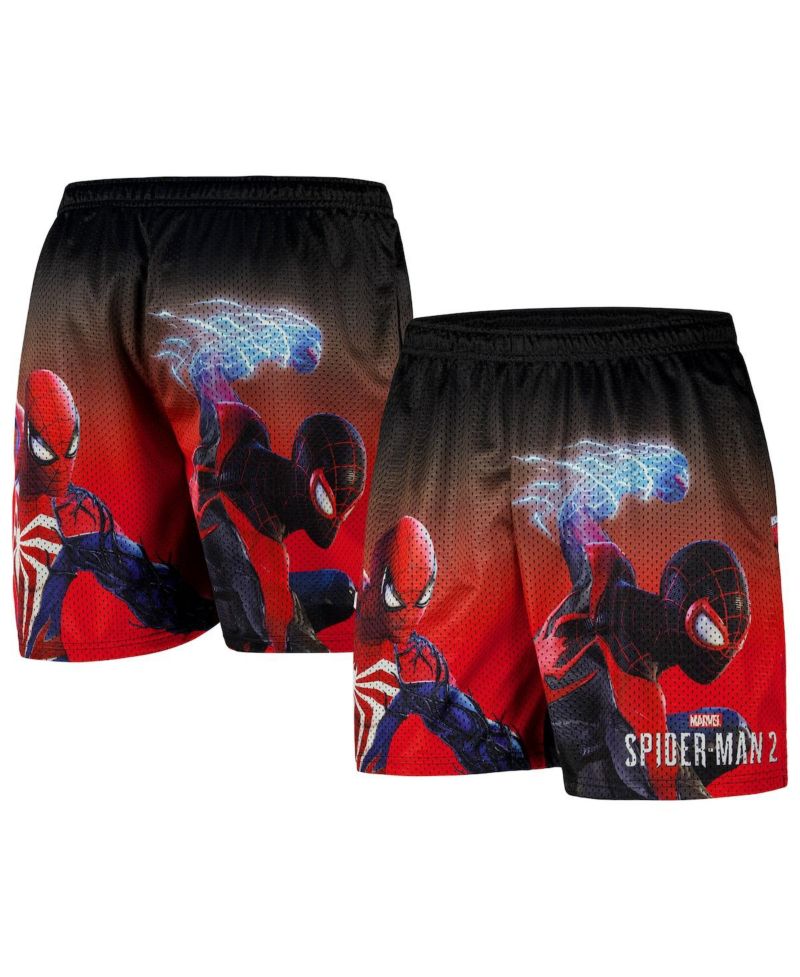 Men's Black Spider-Man Spider-Man 2 Poster Art Retro Shorts