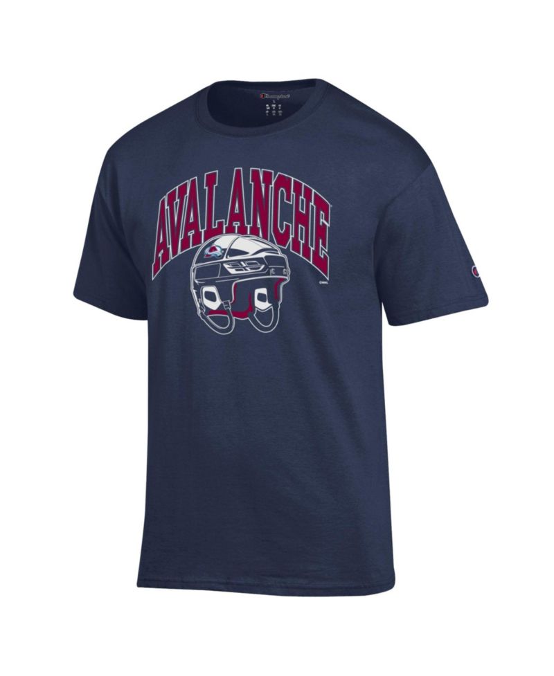 Men's Navy Colorado Avalanche Helmet T-Shirt