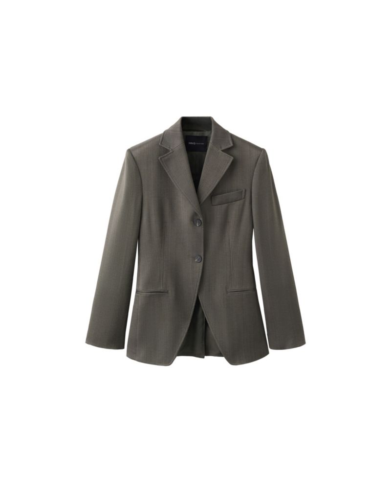 Women's Herringbone Fitted Blazer