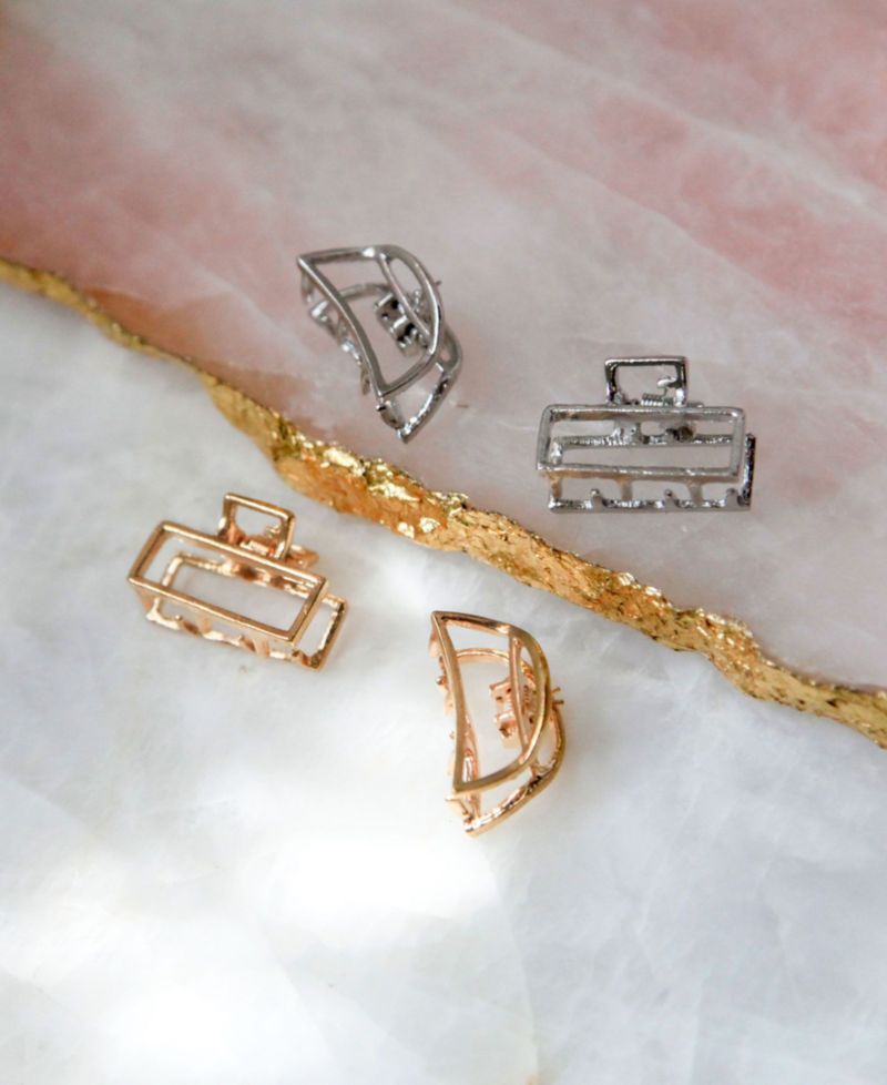 Mini Gold Toned and Silver Toned Jaw Clip Set