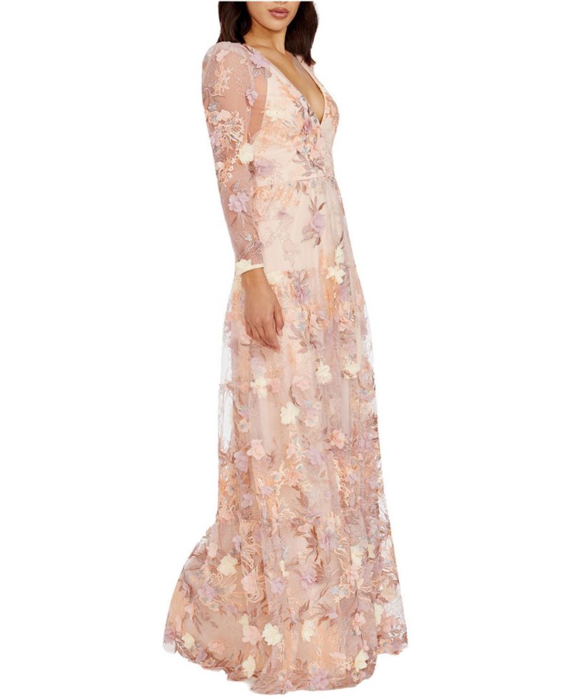 Women's Angelina Fit & Flare V-Neck Floral Dress