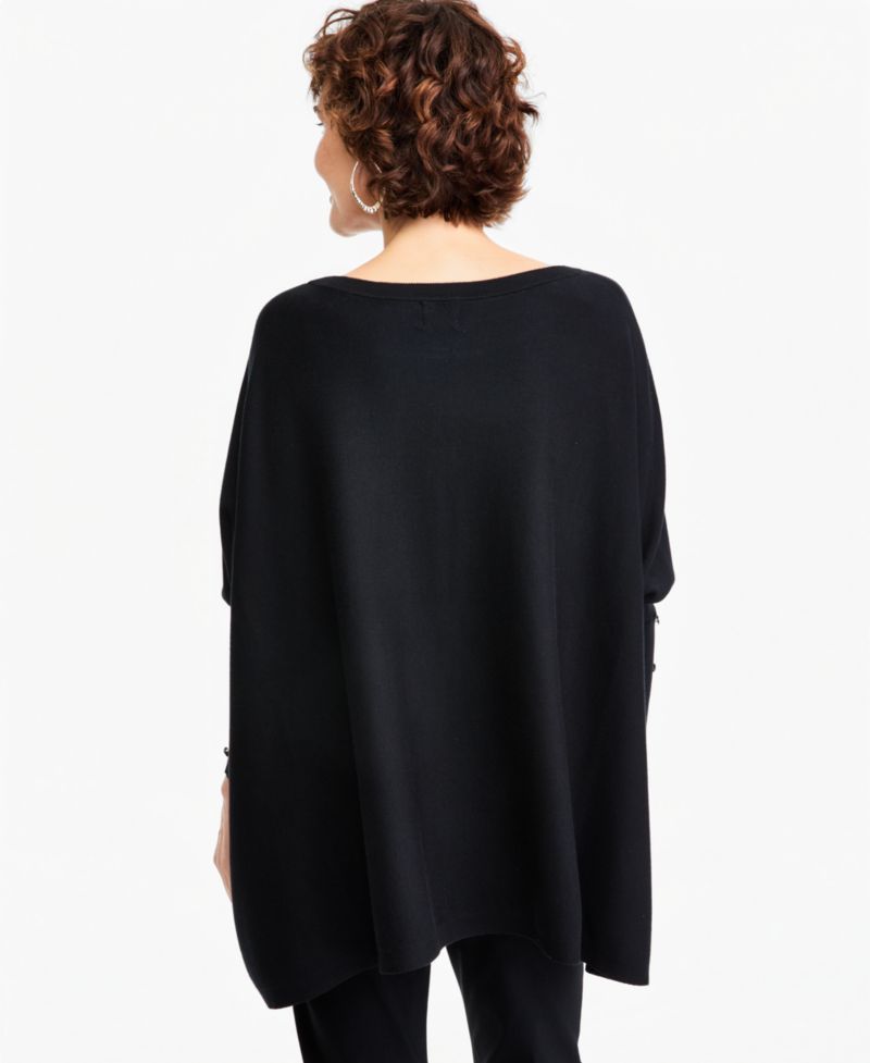 Plus Size Boatneck Poncho Sweater