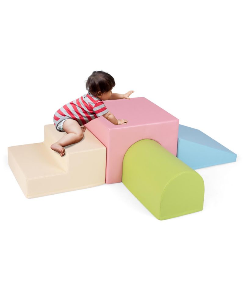 Kids Climb and Crawl Activity Playset Blocks w/ Waterproof PU Cover EPE Foam