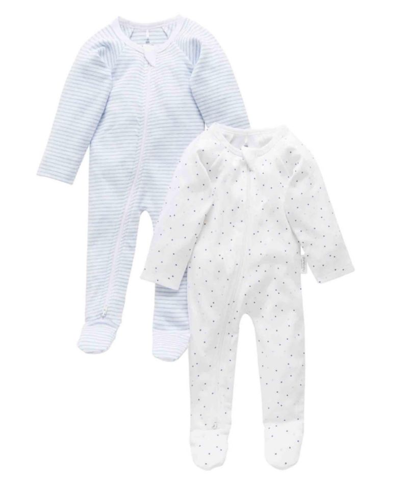 Baby Boys 2 Pack Zip Coverall