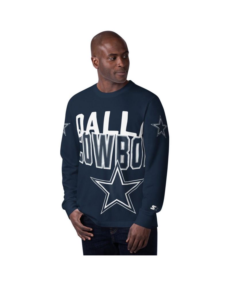 Men's Navy Dallas Cowboys Clutch Hit Long Sleeve T-Shirt