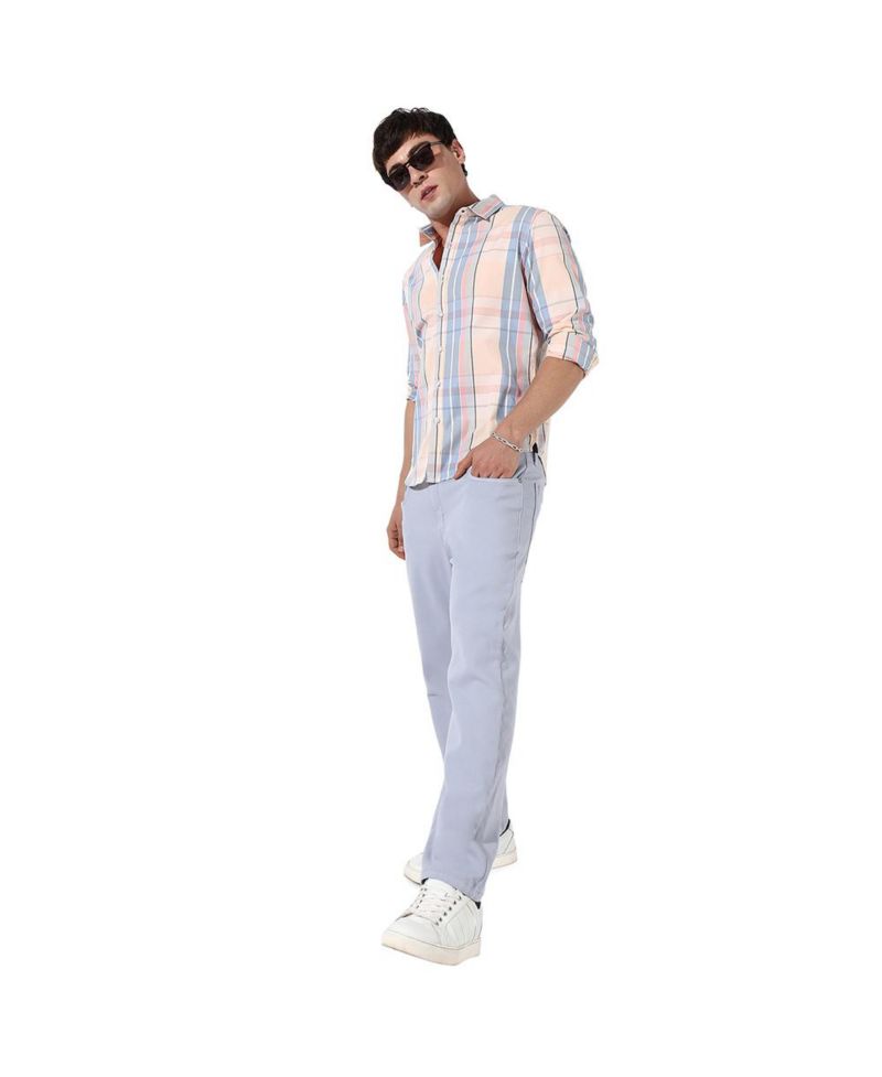 Men's Cotton Plaid Button Up Shirt