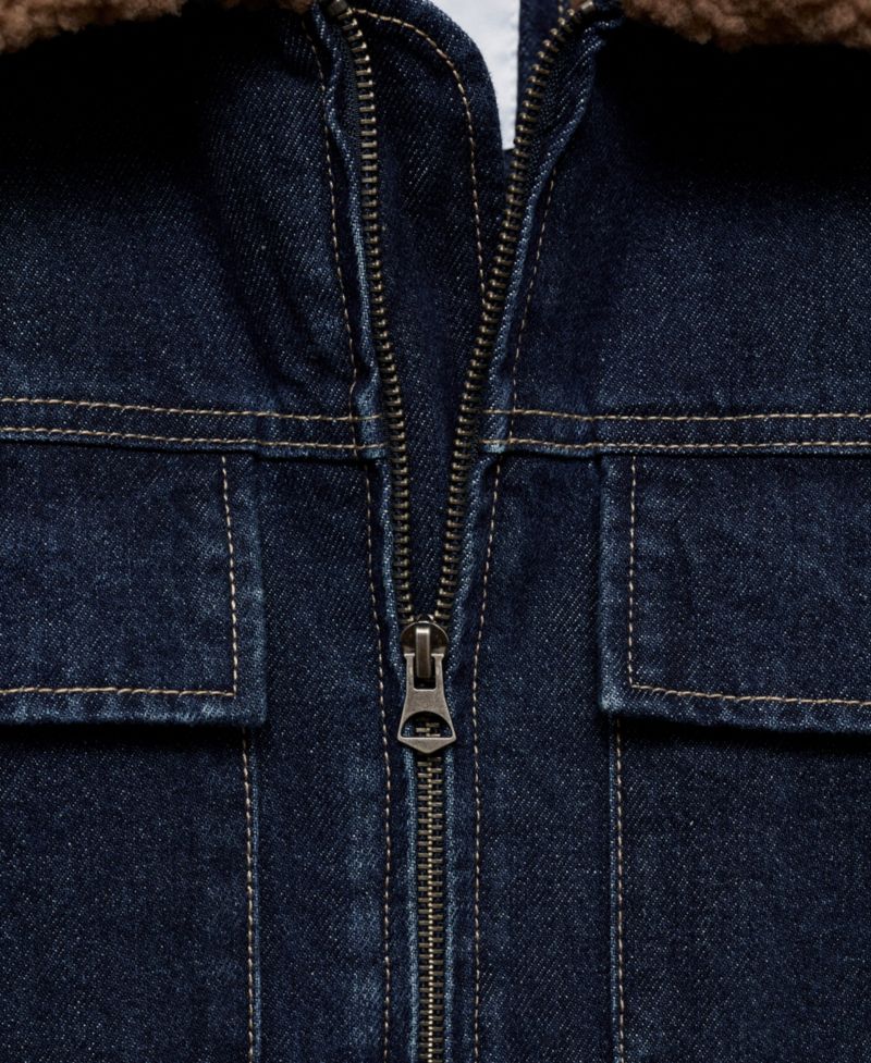 Men's Shearling Lining Denim Jacket
