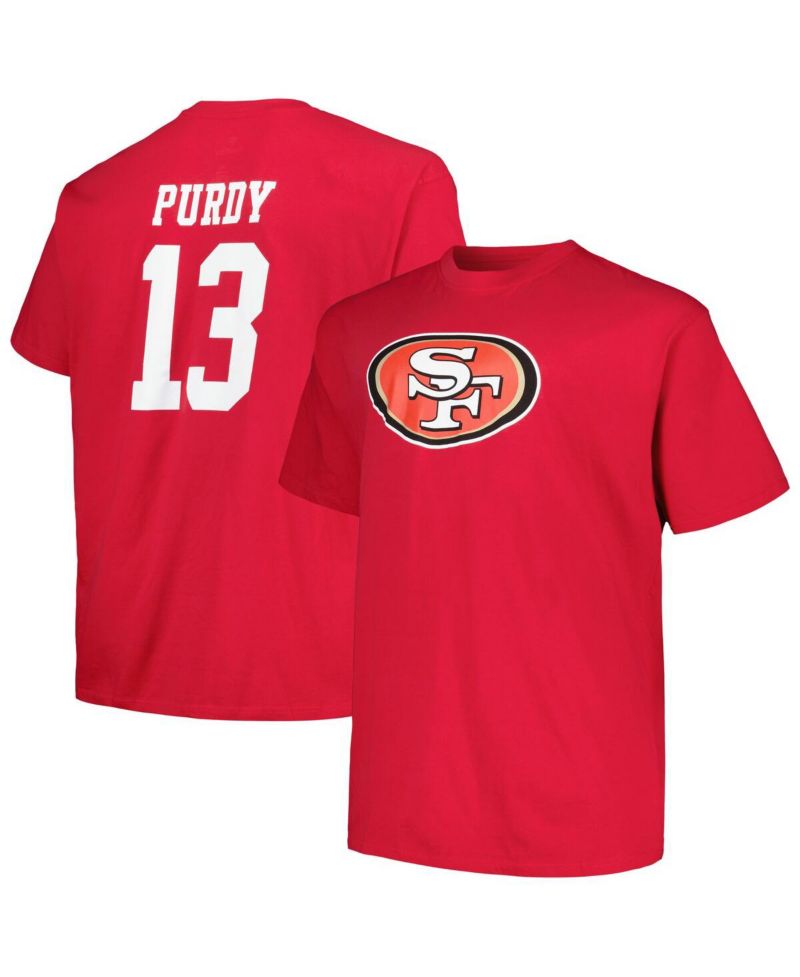 Men's Brock Purdy Scarlet San Francisco 49ers Big and Tall Player Name and Number T-shirt