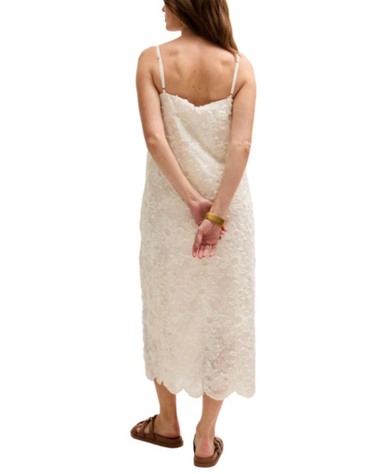 Women's Lily Spaghetti Strap Ribbon Work Midi Dress